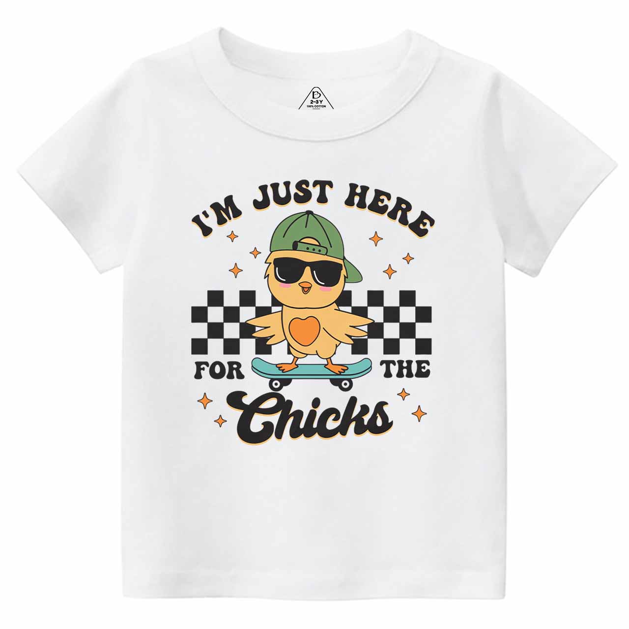 I’m Just Here for the Chicks Toddler&Kid's Tees Beepumpkin
