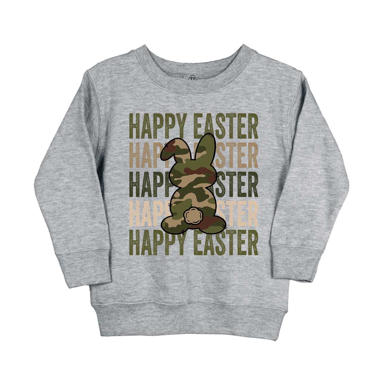 Easter Camouflage Happy Bunny Easter Kid's Sweatshirt