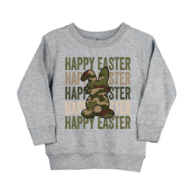 Easter Camouflage Happy Bunny Easter Kid's Sweatshirt
