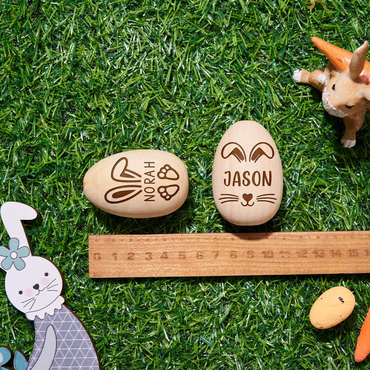 Personalized Musical Wooden Easter Egg Shakers