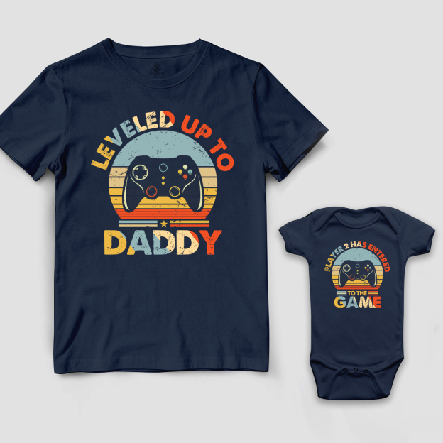 Leveled Up To Player 2 Entered The Game Matching Shirts