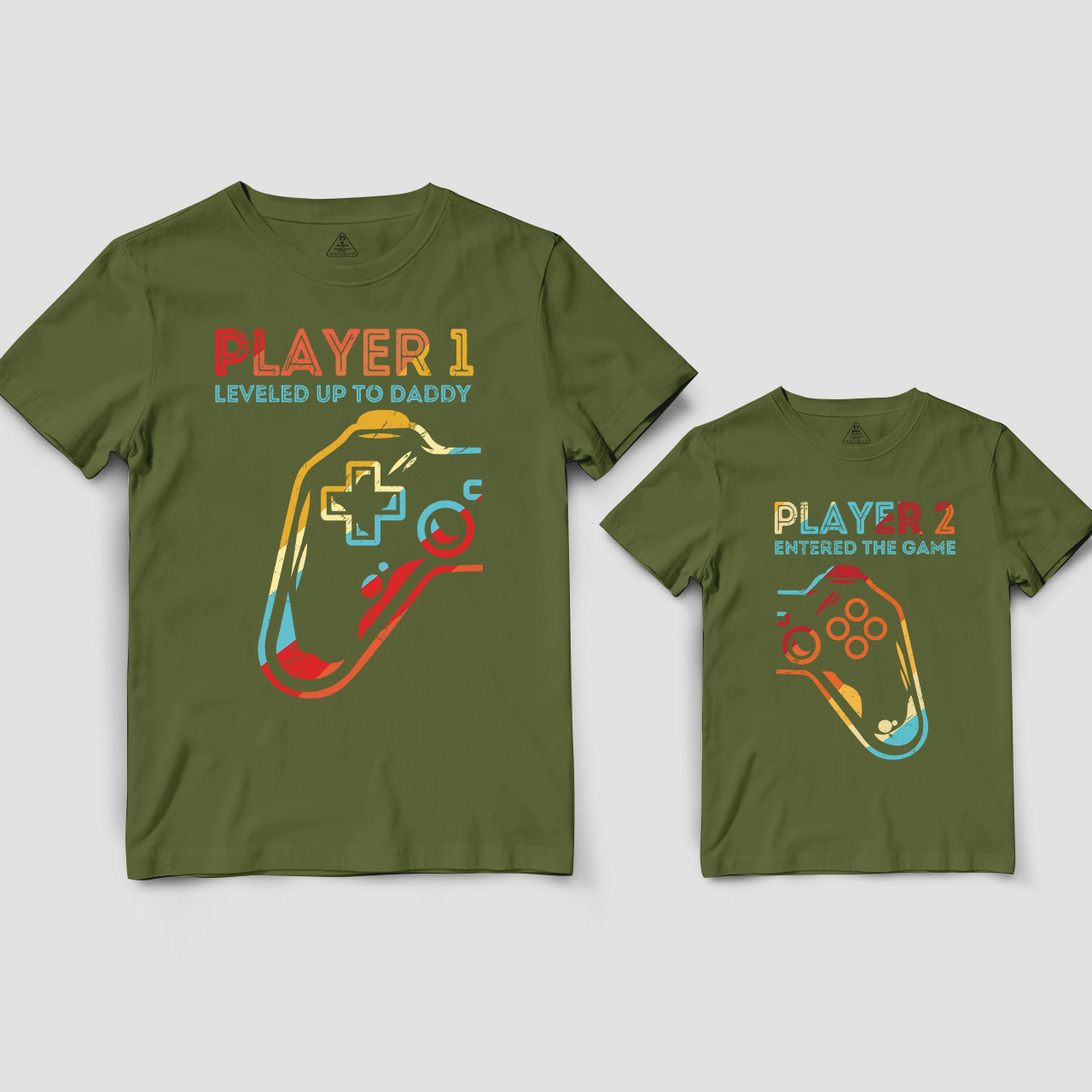 Level Up To New Daddy Player  Matching T-Shirts For Dad&Me