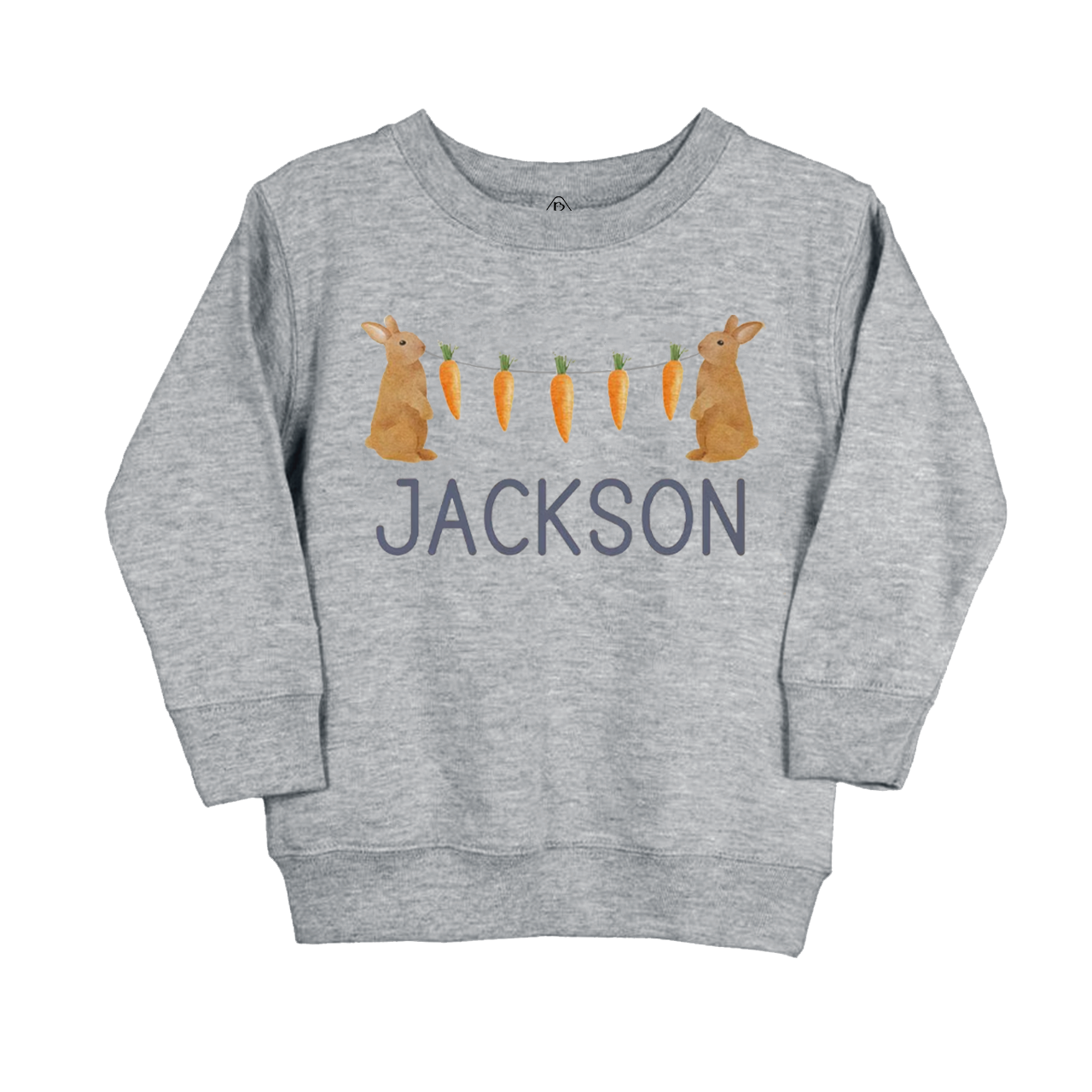 Personalized Name Bunny Carrot Easter Kid's Sweatshirt