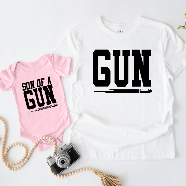 Gun And Son Matching T-Shirts For Dad&Me