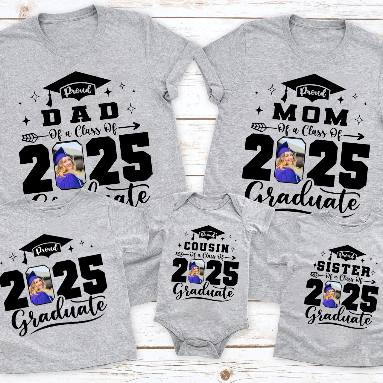 Personalized Photo For Family 2025 Graduation Shirt