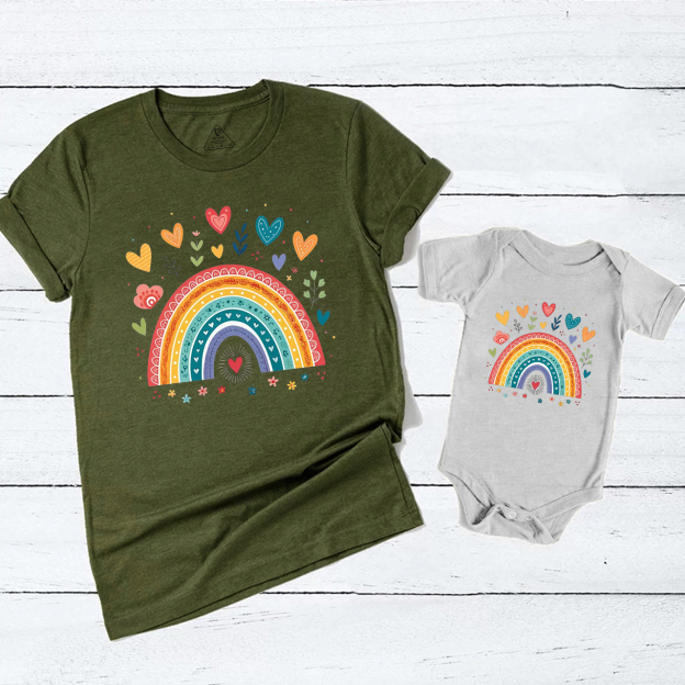 Rainbow Heart Mom&Me Matching Tees