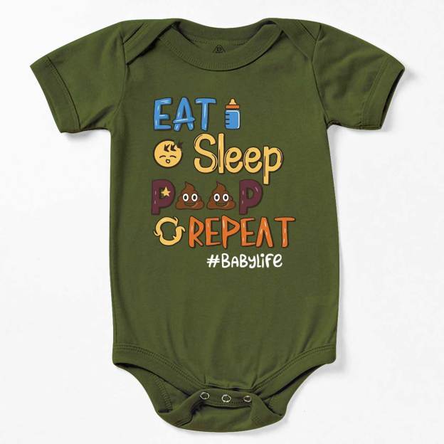 Eat Sleep Poop Repeat Bodysuit Beepumpkin 7