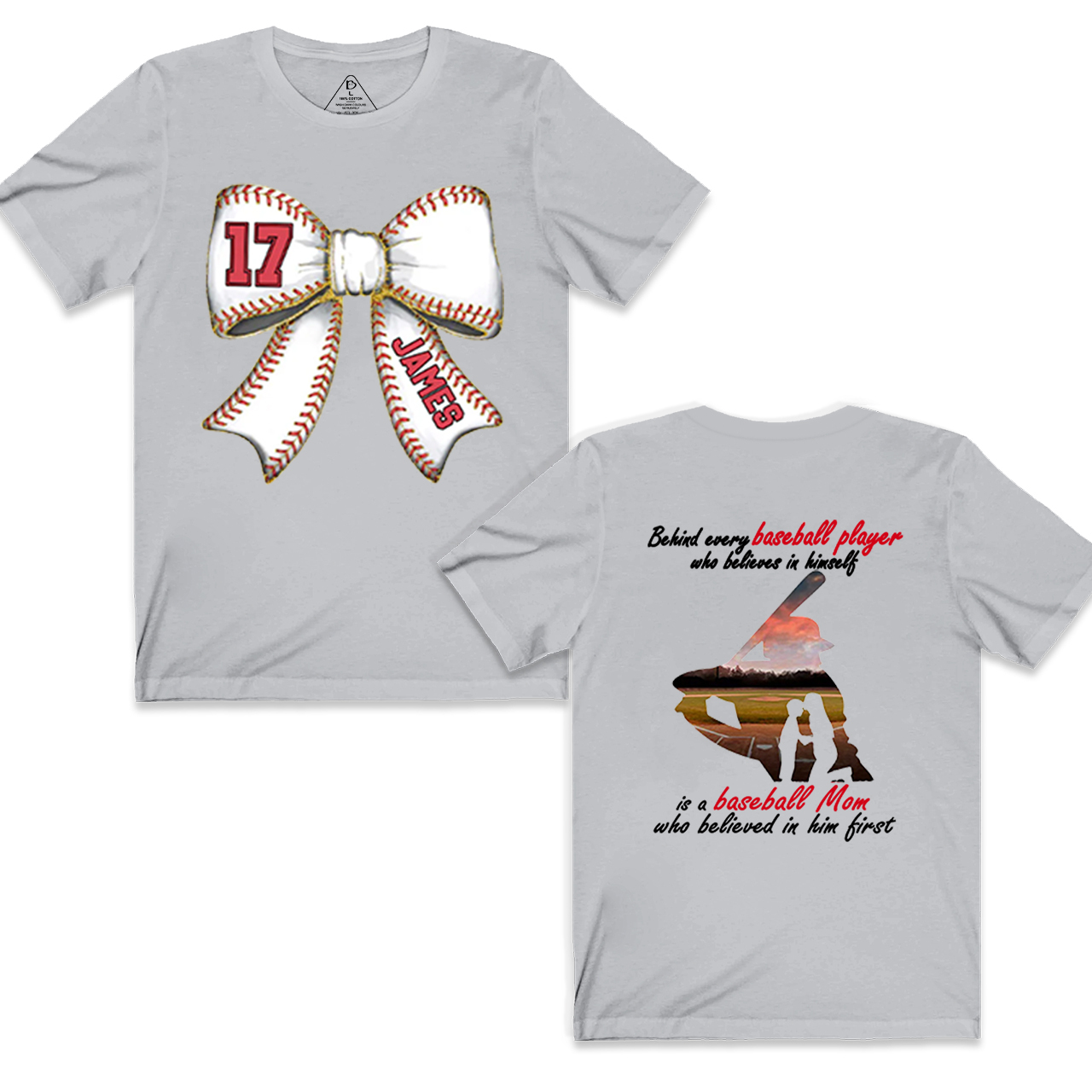 Personalized Baseball Bow Mama T-Shirts