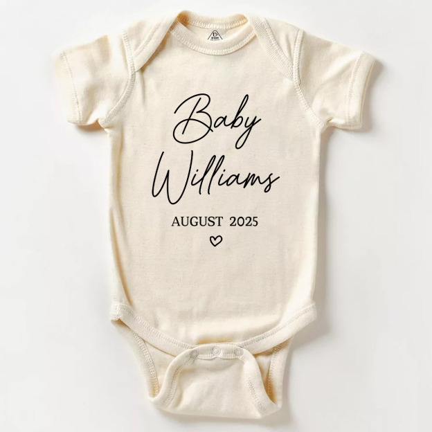 Customized Baby Name and Date of birth Bodysuit For Baby