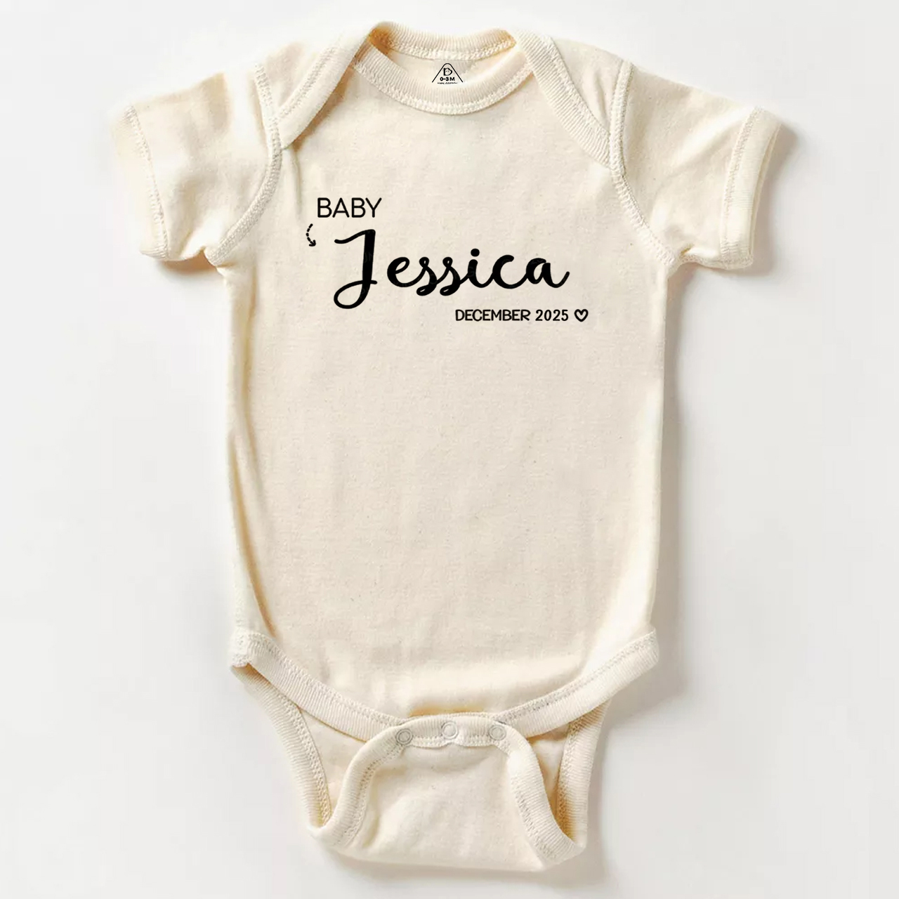 Baby Name & Birthday Personalization Bodysuit For Baby 