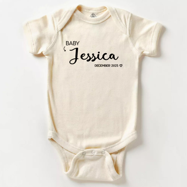Baby Name & Birthday Personalization Bodysuit For Baby 