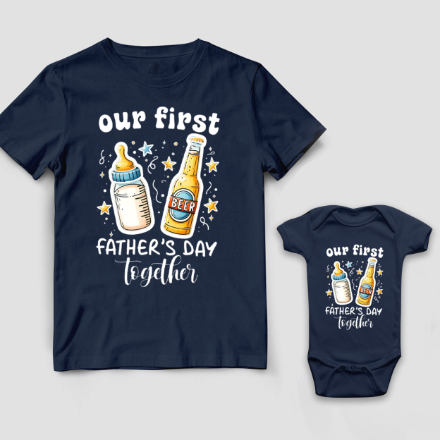 Beer Milk Bottle Dad&Me Matching Shirts