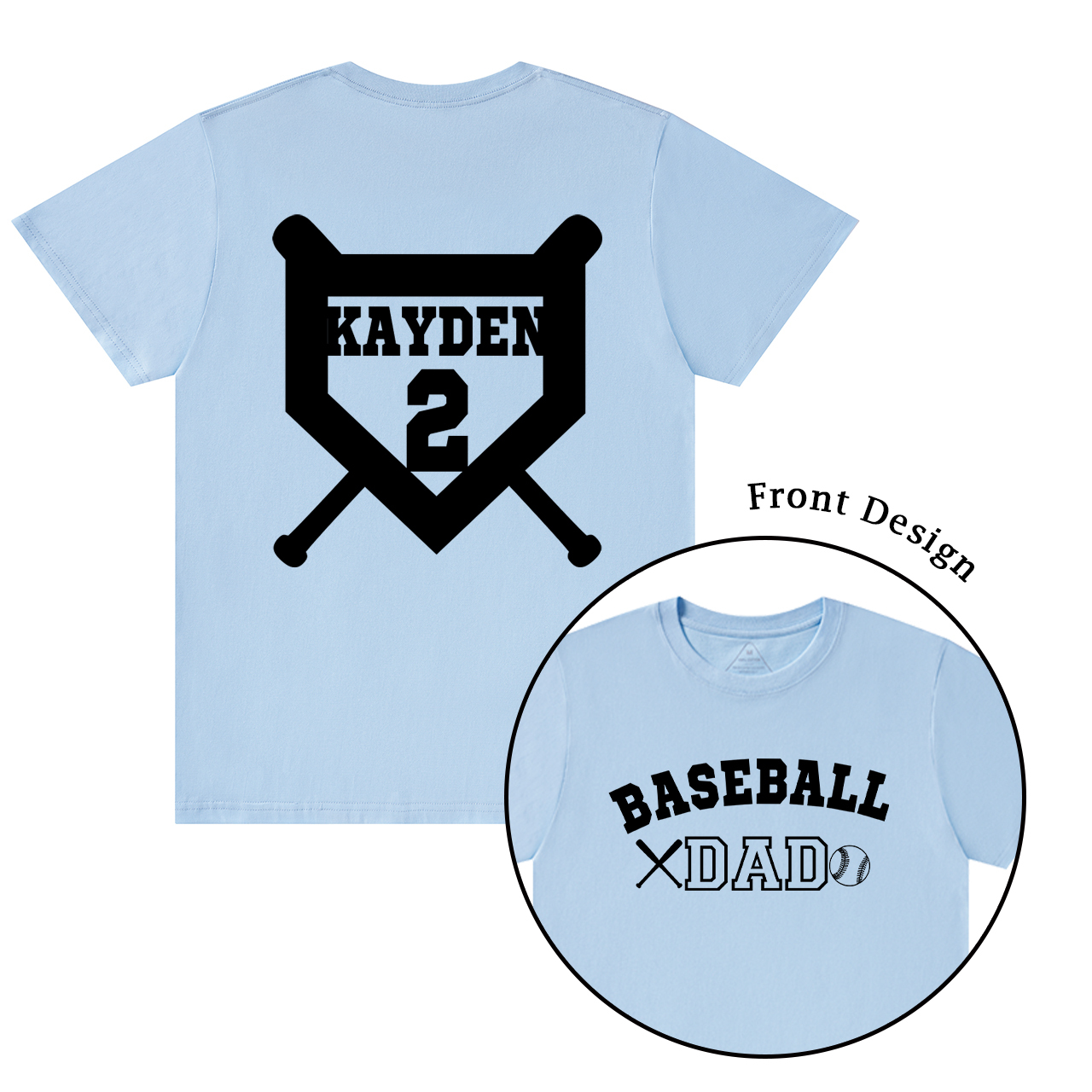 Personalized Baseball Dad Sport T-Shirt
