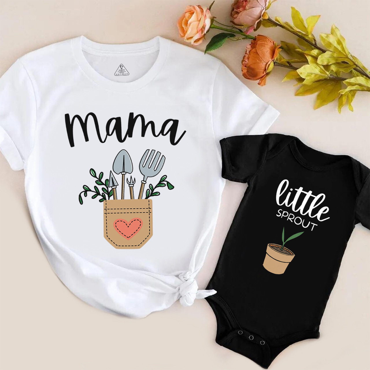Personalized Names Little Sprout Mom&Me Matching Tees