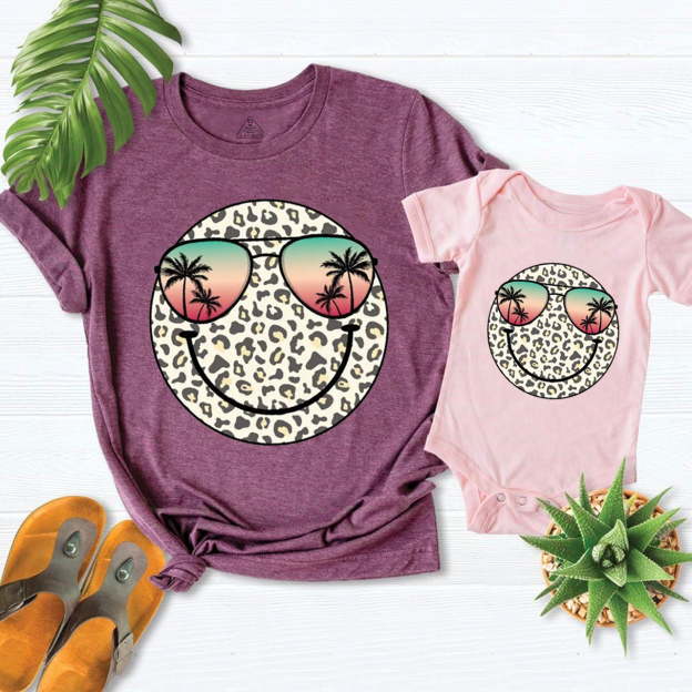 Smiley Face Beach Mom&Me Matching Tees