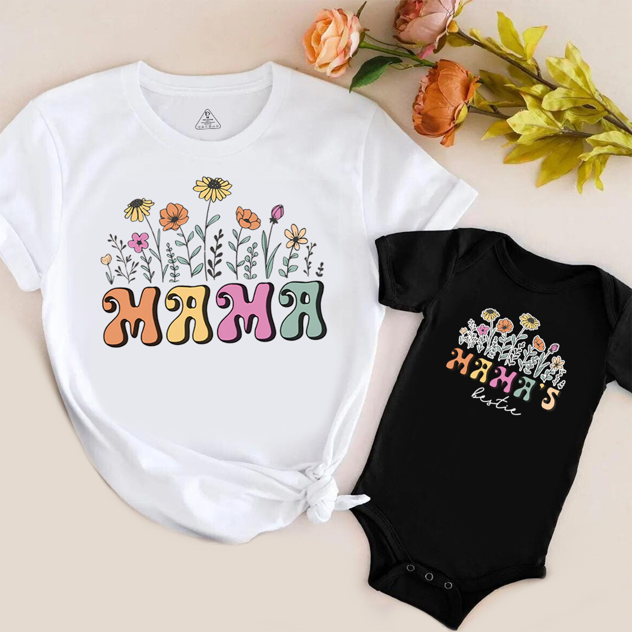 Retro Flower Mom&Me Matching Tees