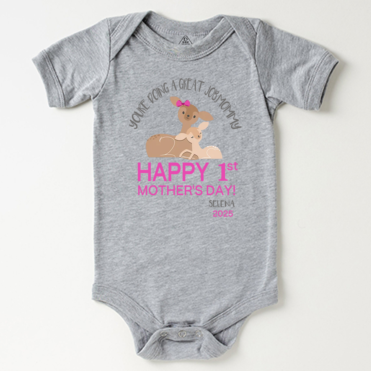 Happy 1st Mother's Day Deer Bodysuit For Baby