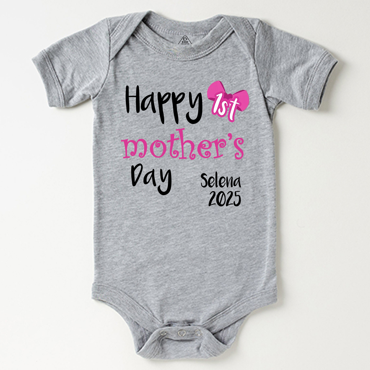 Personalized Happy 1st Mother's Day Bodysuit For Baby