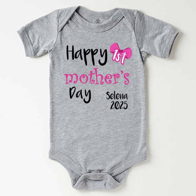 Personalized Happy 1st Mother's Day Bodysuit For Baby