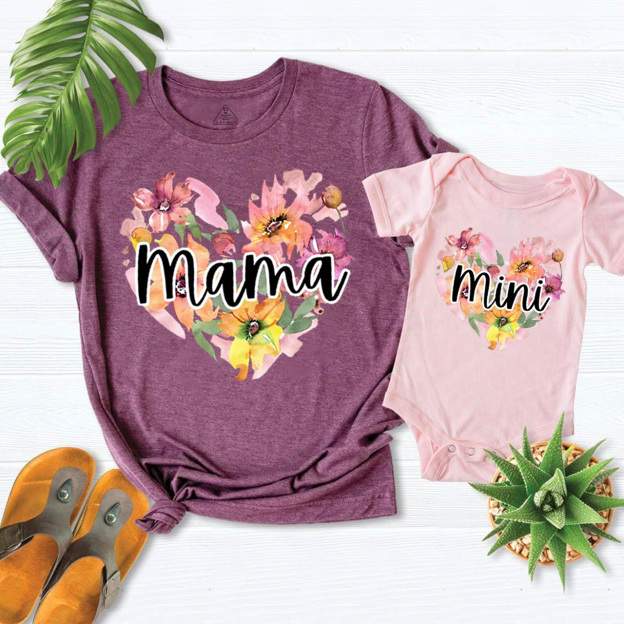 Floral Heart Mom&Me Matching Tees