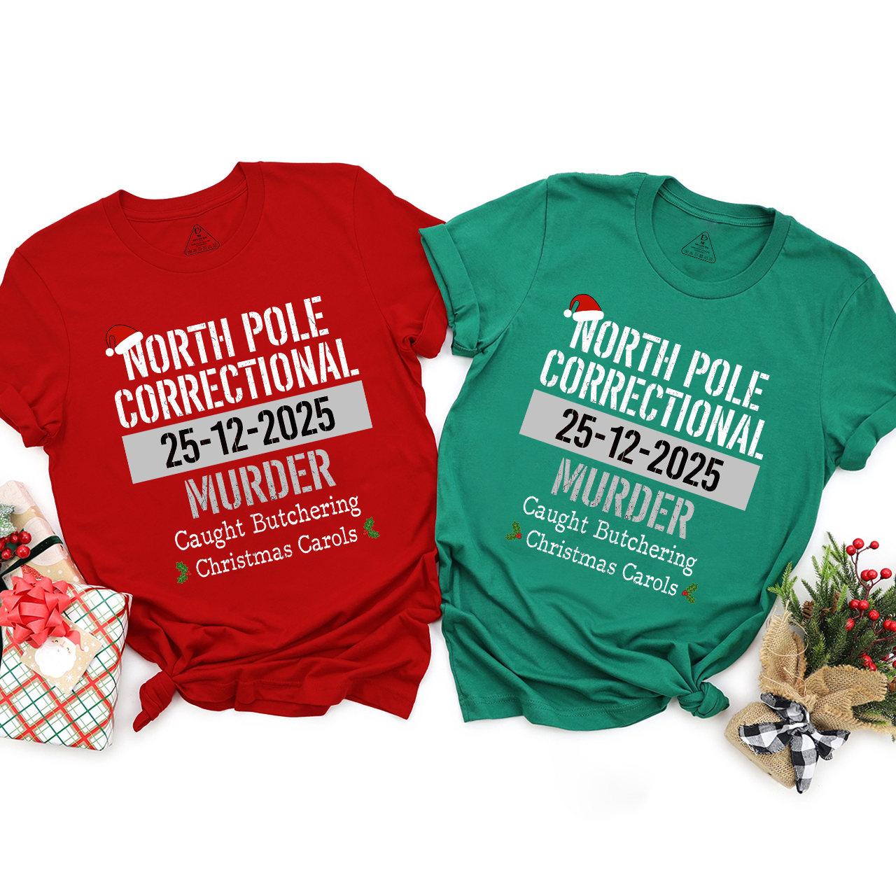 Funny Group Christmas North Pole Correctional Matching T-shirts Beepumpkin