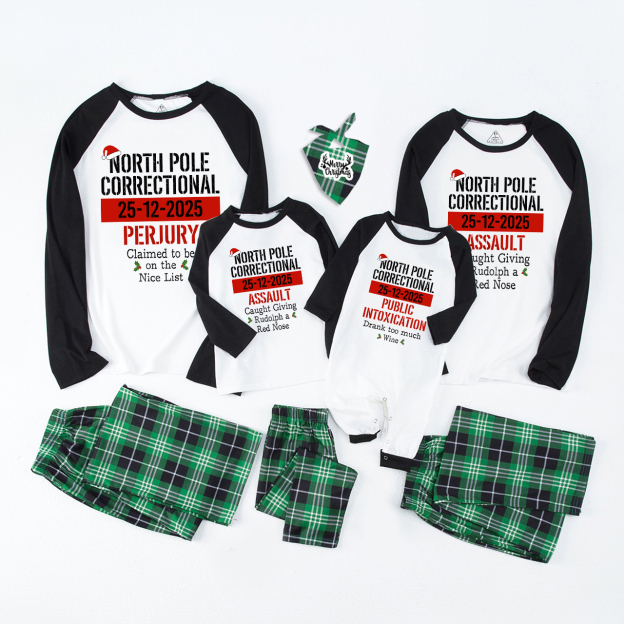 Funny Group Christmas North Pole Correctional Matching Pajamas Beepumpkin