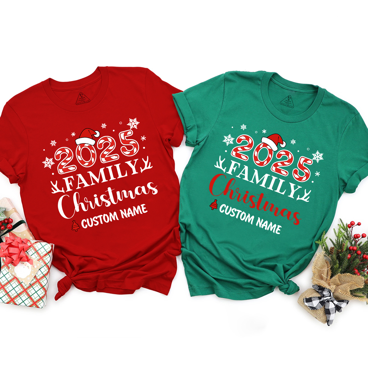 Antlers And snowflakes Christmas Family Matching T-Shirts