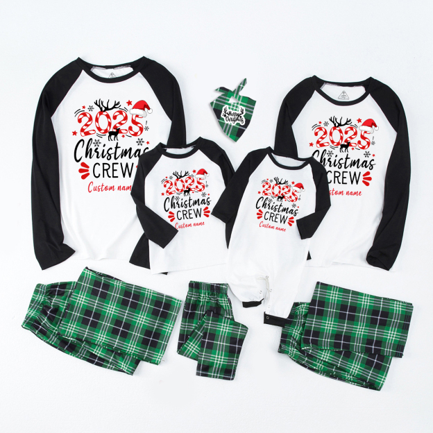 Candy Cane Personalized Christmas Crew Family Matching Pajamas Beepumpkin