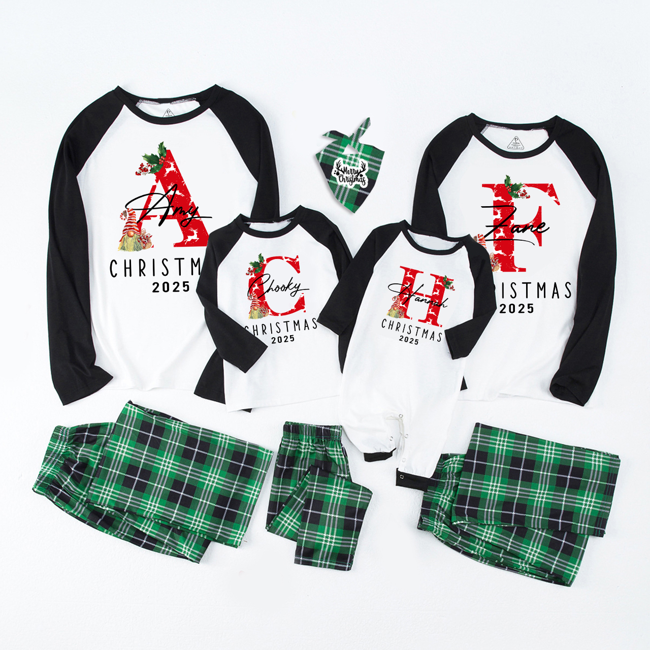 Personalized Monogrammed Family Christmas Gift Pajamas For Family Beepumpkin