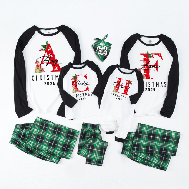 Personalized Monogrammed Family Christmas Gift Pajamas For Family Beepumpkin