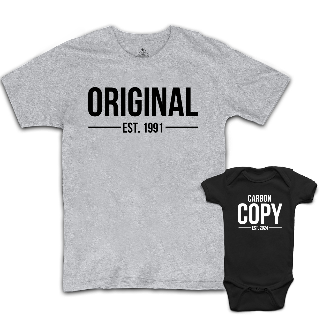 ORIGINAL Est. & CARBON COPY Est. Matching Tees For Dad and me