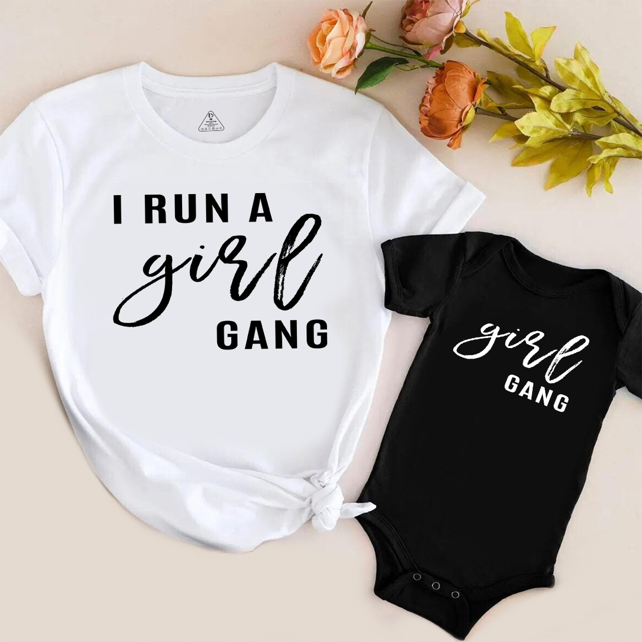 I Run A Girl Gang Mom&Me Matching Tees