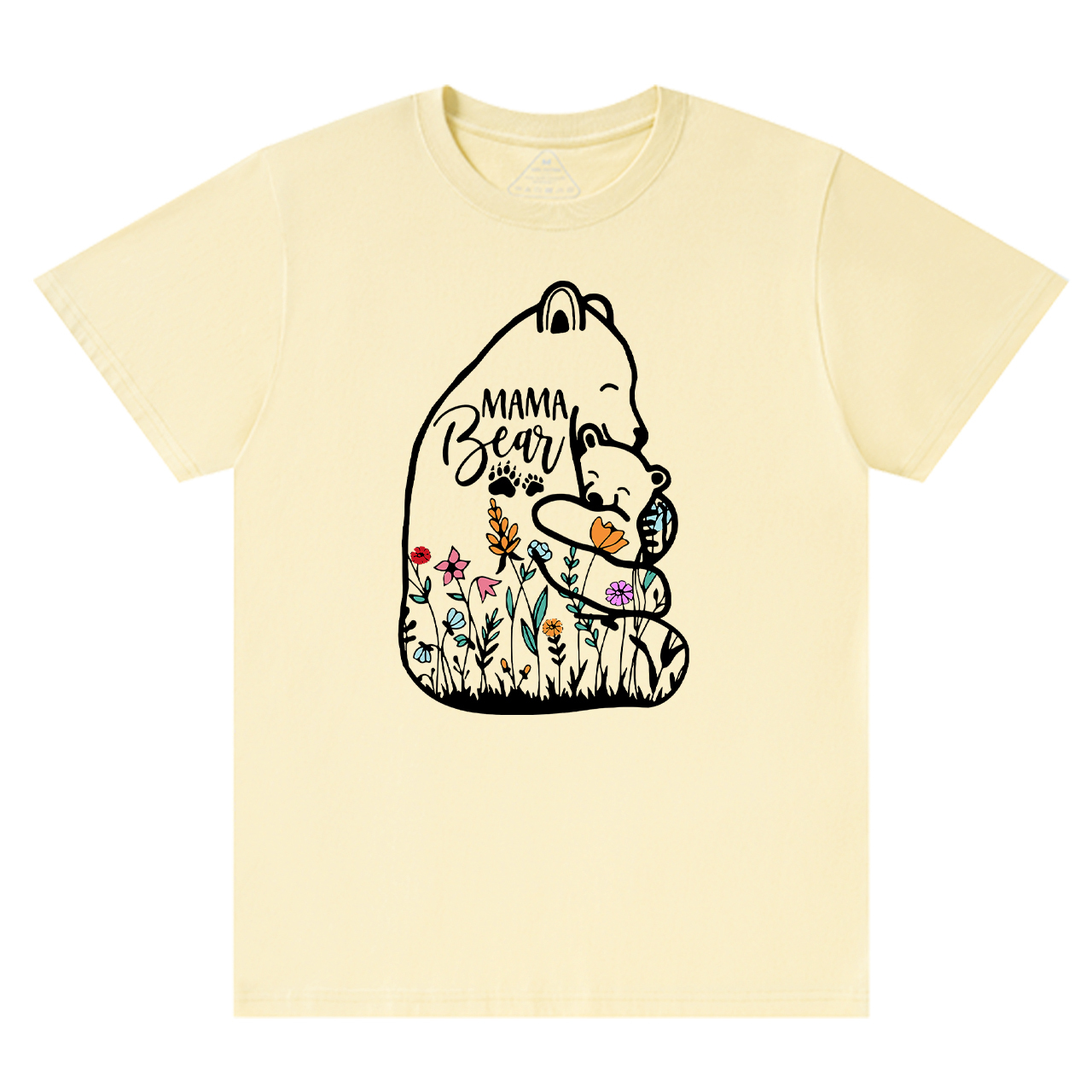 Cute Mama Bear And Baby With Wildflowers Tees