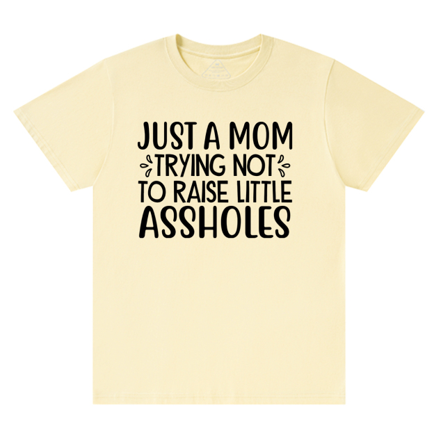 Just A Mom Trying Not To Raise Little Assholes T-Shirt For Mama