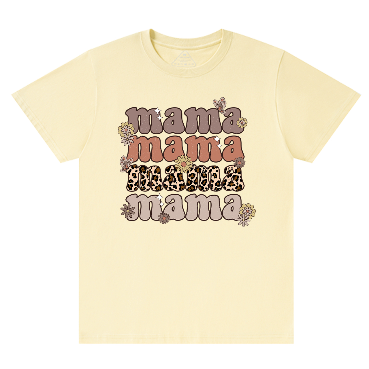 Leopard Mama Retro Flowers T-Shirt