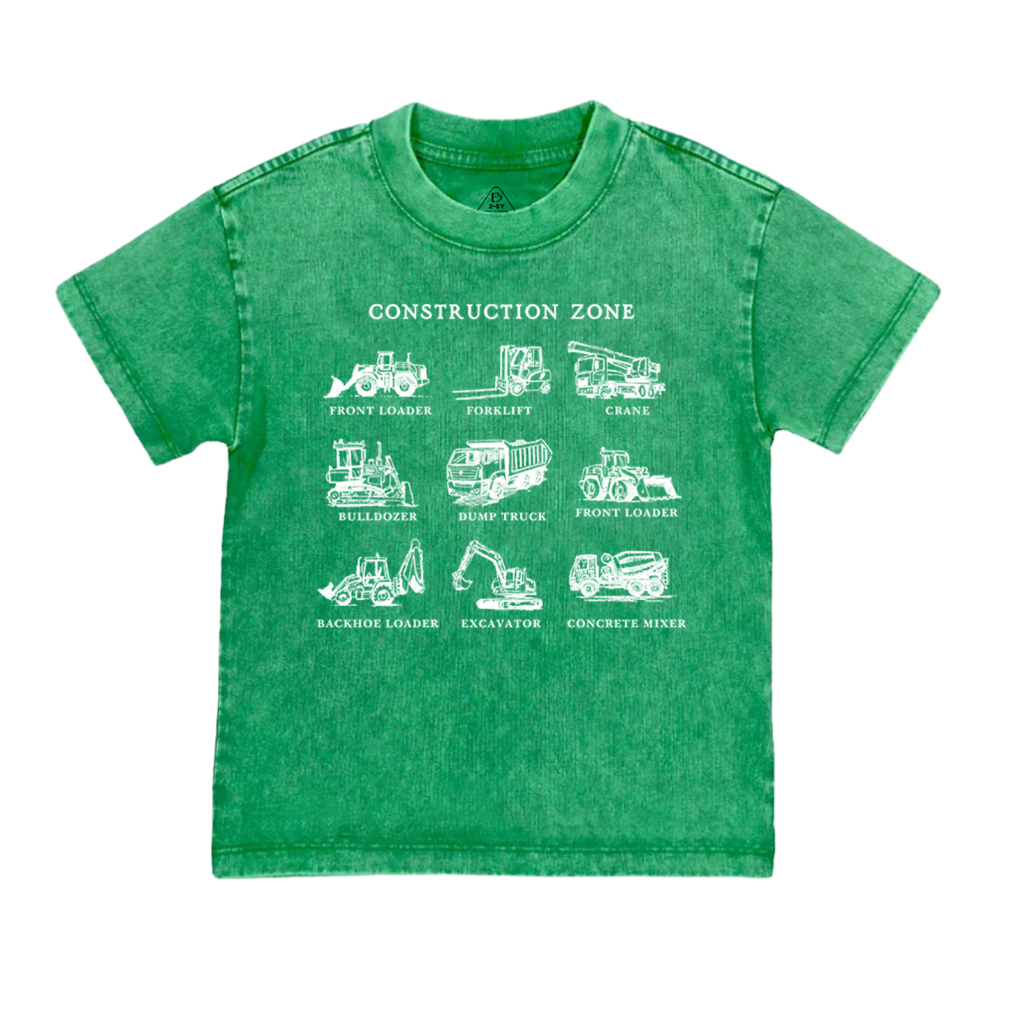 Construction Zone Toddler&Kids Washed Tees