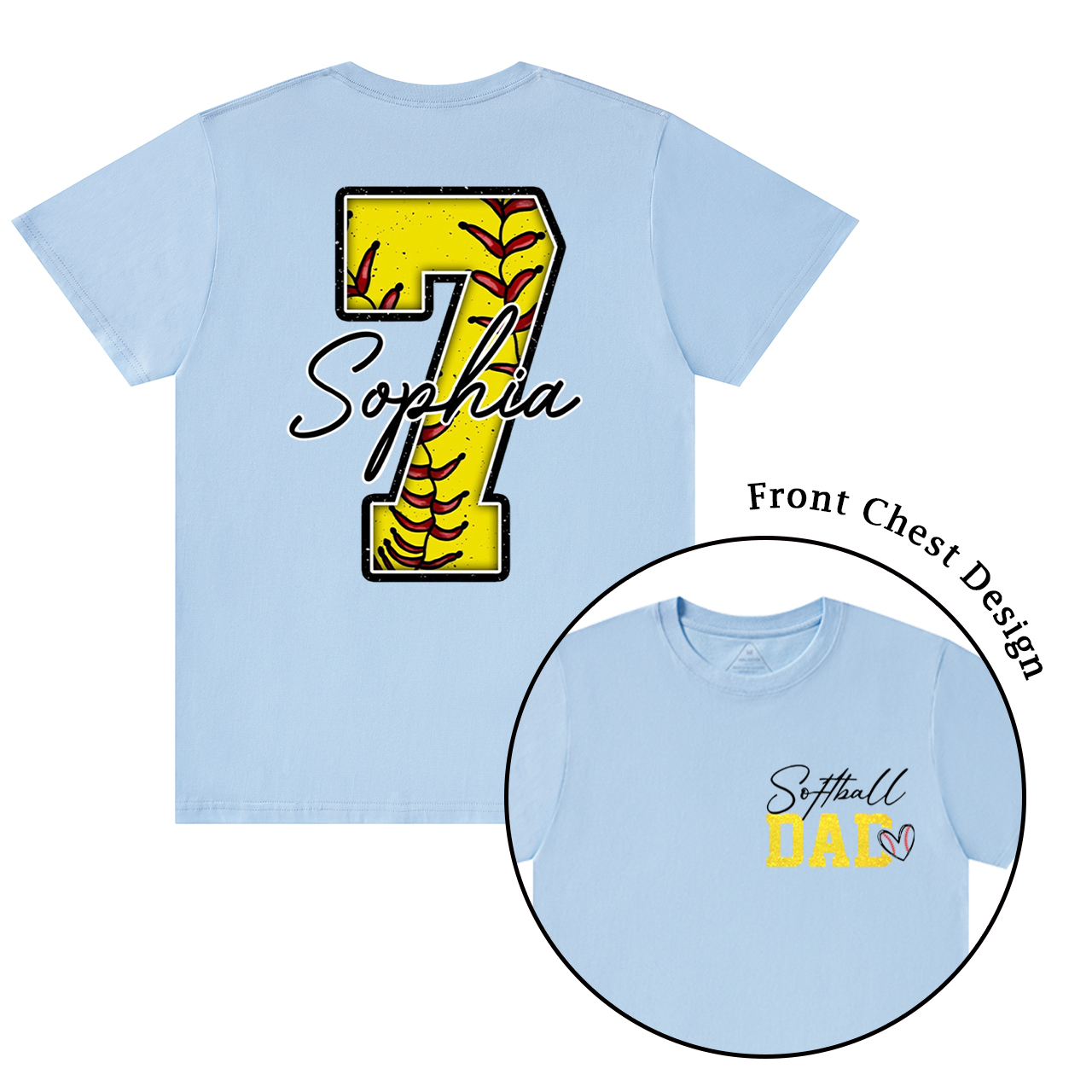 Personalized Softball Dad T-shirt