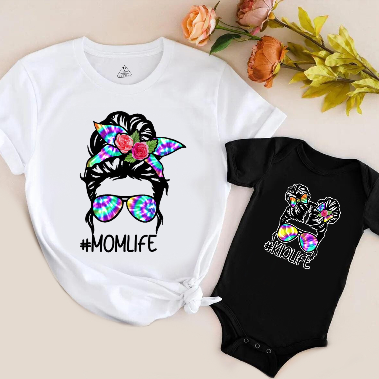 Messy Bun Mom And Daughter Matching Tees