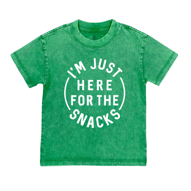 I'm Just Here For The Snacks Toddler&Kids Washed Tees