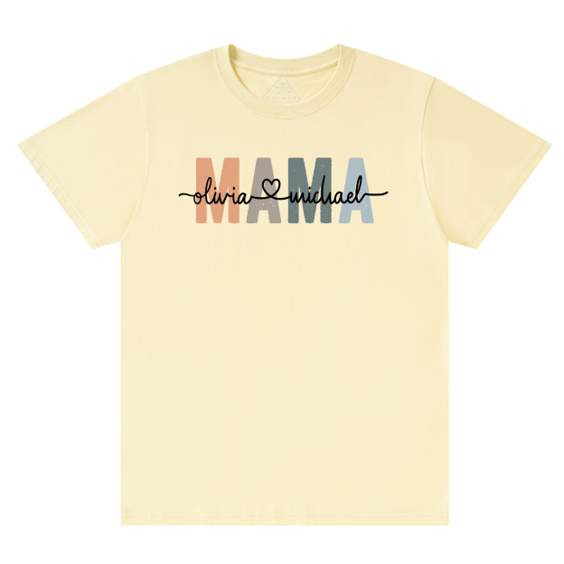 Personalized Mama With Children Names T-Shirts
