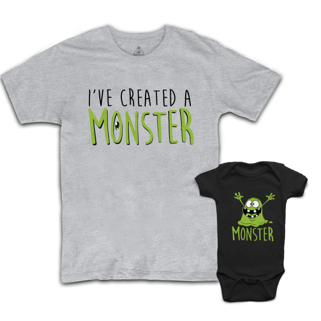I Created A Monster Dad&Me Matching Shirts