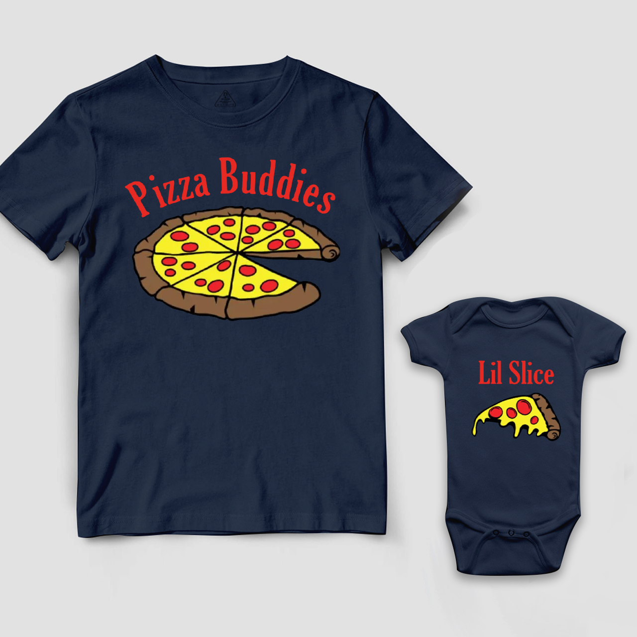 Personalized Pizza Buddies Lil Slice Dad&Me Matching Shirts