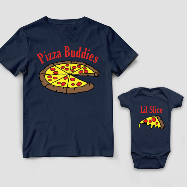 Personalized Pizza Buddies Lil Slice Dad&Me Matching Shirts