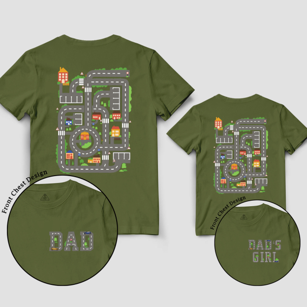 Personalized Car Track Dad&Me Matching Shirts