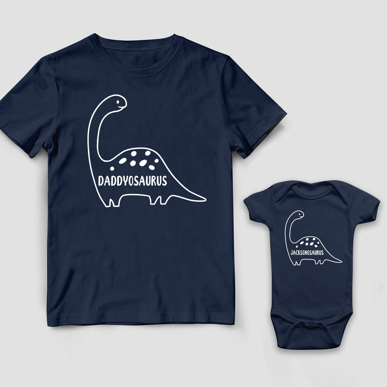 Personalized Dinosaur Father's Day  Dad&Me Matching Shirts