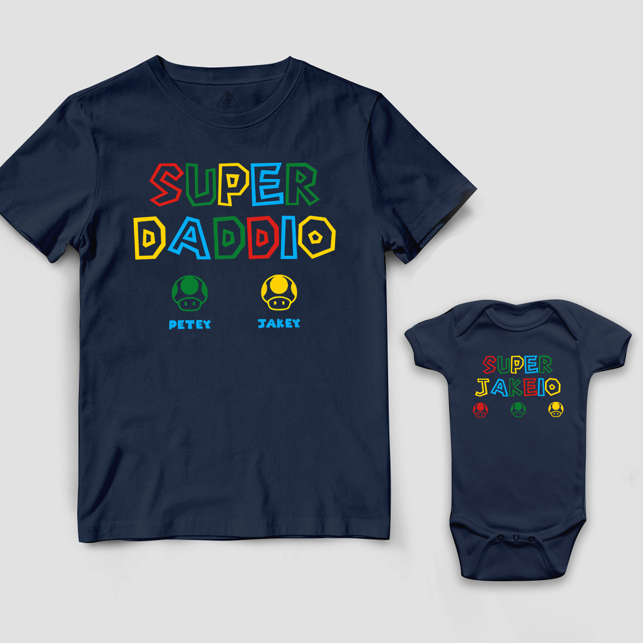 Personalized Super Daddio Dad&Me Matching Shirts