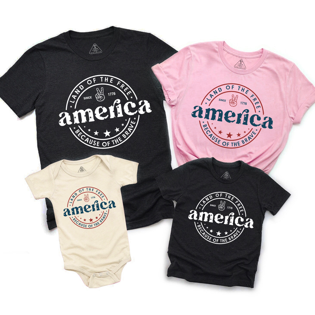 America Land Of The Free Because Of The Brave Family Matching Shirts
