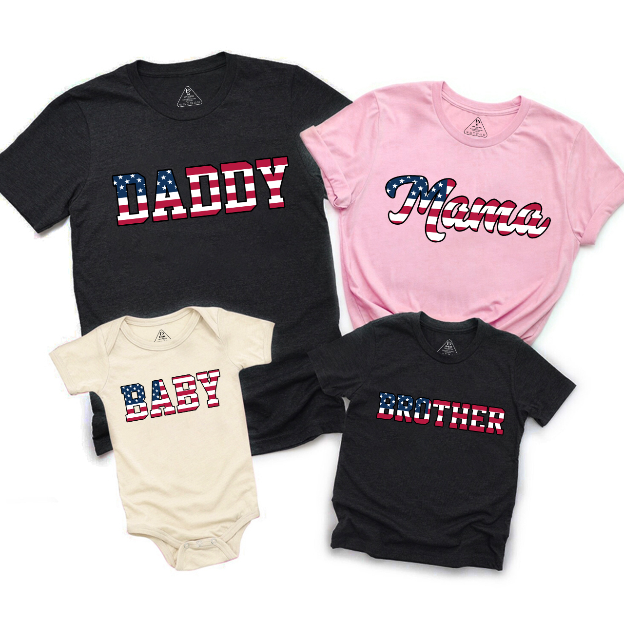 Personalized Patriotic American National Flag Family Shirts Independence Day Family Matching Shirts