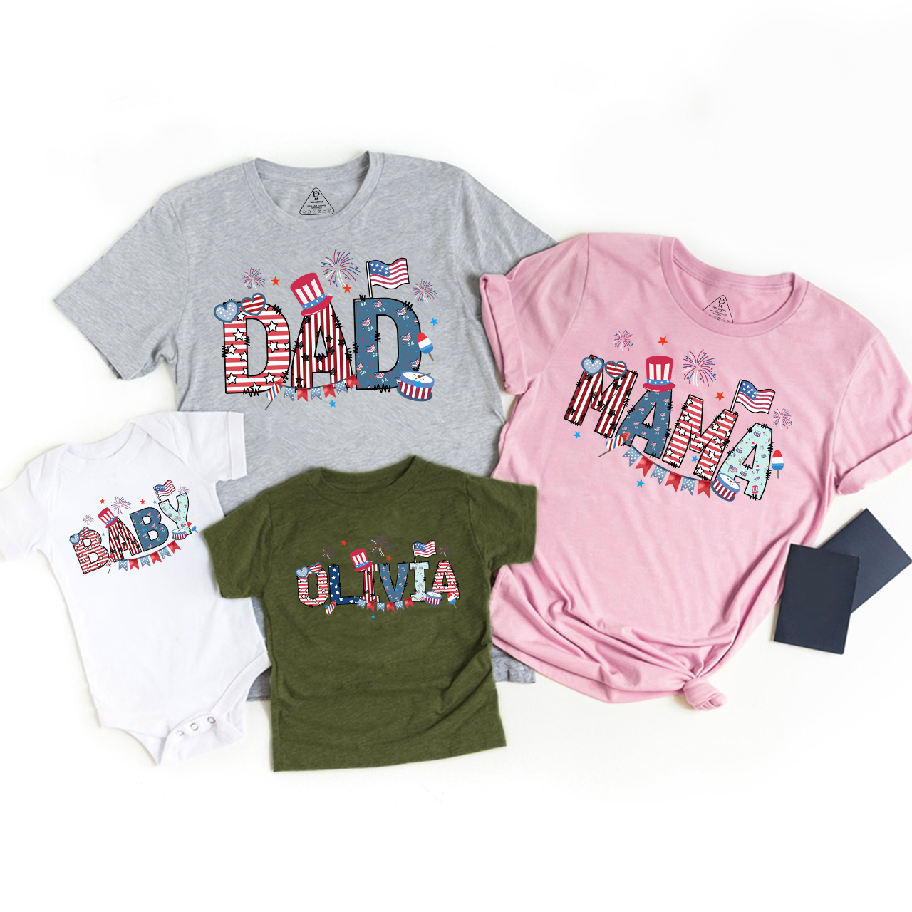 Personalized 4th Of July Patriotic Independence Day Family Matching Shirts