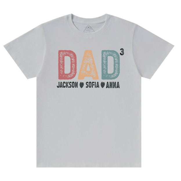 Personalized Dad Of Three T-shirt